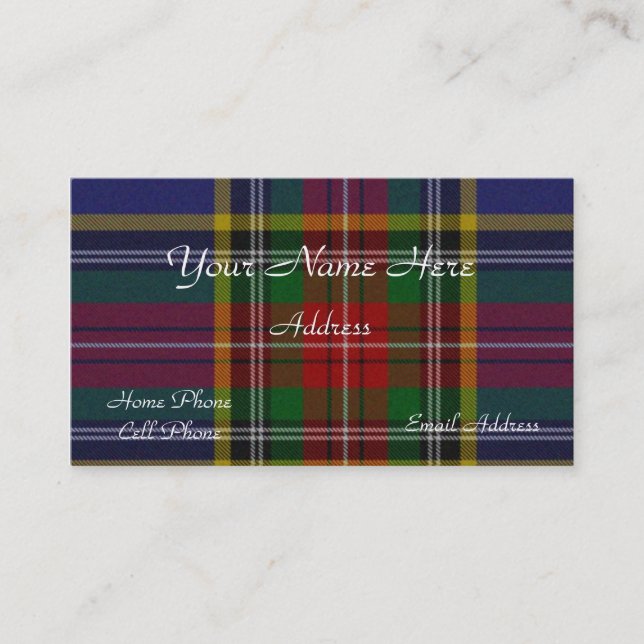 Carte de visite écossais de plaid de tartan (Devant)