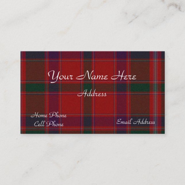 Carte de visite écossais de plaid de tartan (Devant)