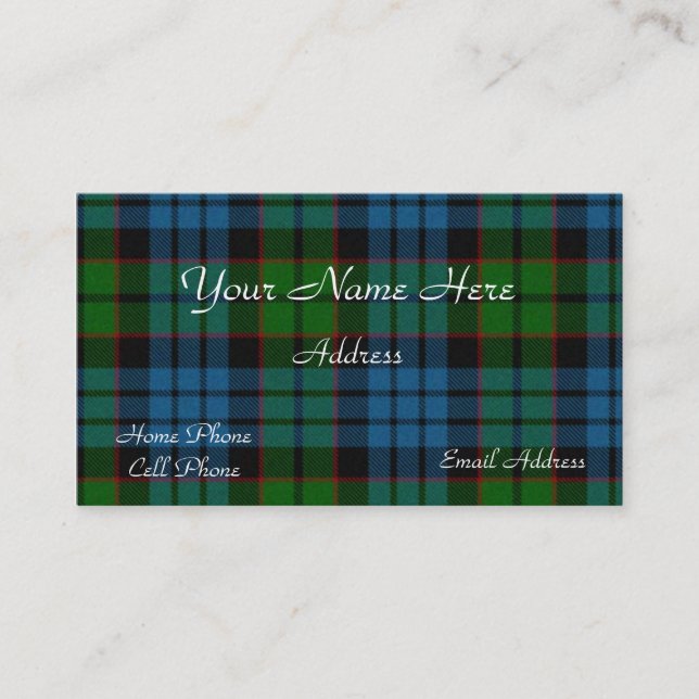 Carte de visite écossais de plaid de tartan (Devant)
