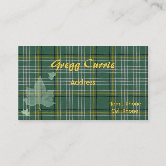 Carte de visite écossais de plaid de tartan (Devant)