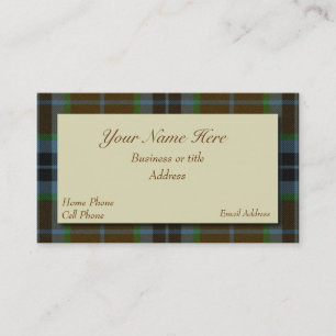 Carte de visite écossais de plaid de tartan de