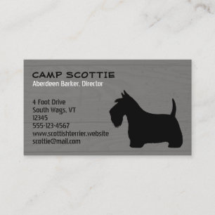 Carte De Visite écossais Terrier Silhouette Style grain de bois