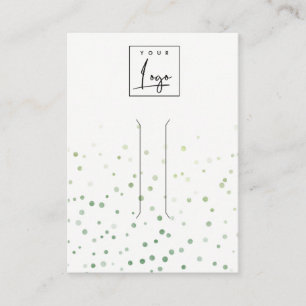 Carte De Visite Écran à cheveux à poils à confetti en aquarelle ve