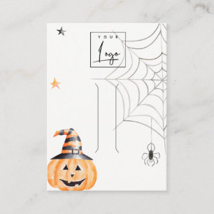 Carte De Visite Écran à cheveux du logo Citrouille Spider Hallowee