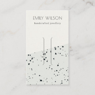 Carte De Visite Écran à cheveux gris noir Terrazzo Texture