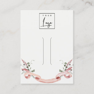 Carte De Visite Écran à cheveux rose Fleur sauvage à ruban