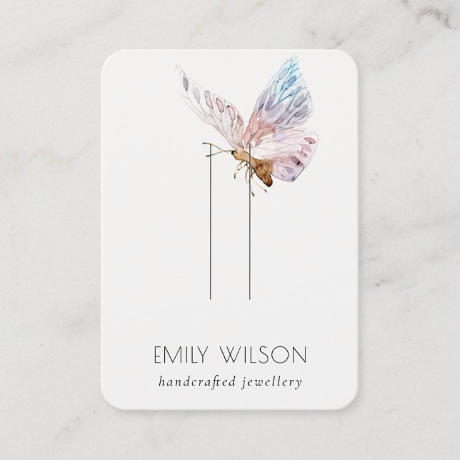 Carte De Visite Écran à coiffure à papillon Aqua Blush Dreamy (Devant)