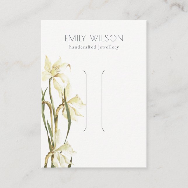 Carte De Visite Écran à paupières florales blanc mou (Devant)