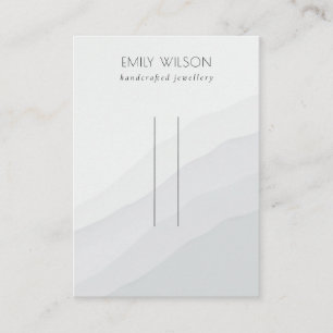Carte De Visite Écran Abstrait blanc gris ondulé