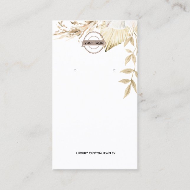 Carte De Visite Écran BOHO NEUTRAL du logo (Devant)