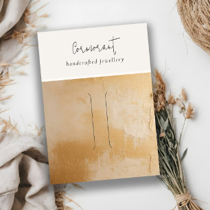 Carte De Visite Écran Chic Beige Gold Paint Texture Hairpin