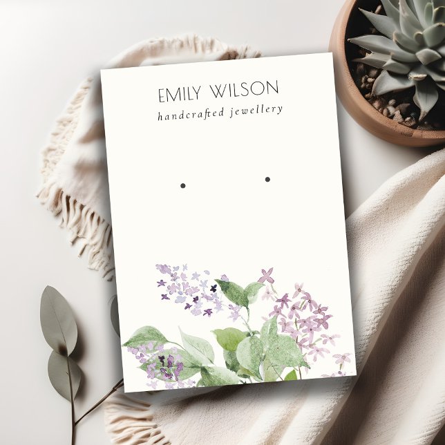 Carte De Visite Écran Chic Lilac Aquarelle Flore (Créateur téléchargé)