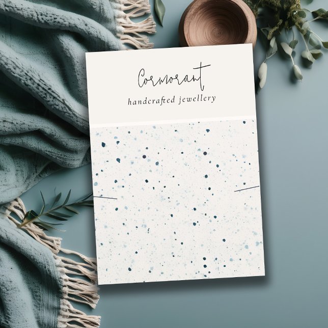 Carte De Visite Écran Chic Speckled Bleu blanc oreille (Créateur téléchargé)