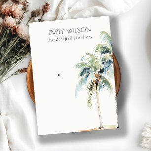 Carte De Visite Écran Chic Tropical Coastal Palm Tree