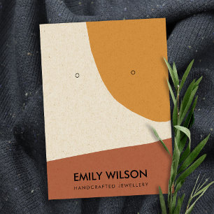 CARTE DE VISITE ÉCRAN D'ART ROUGE DE TERRACOTTE ABSTRAITE MODERNE