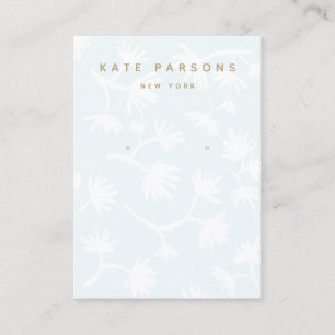 Carte De Visite Écran de bijoux à oreille florale Turquoise clair