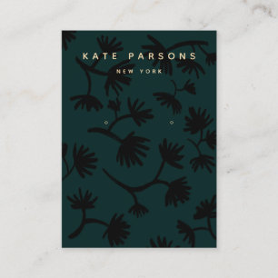 Carte De Visite Écran de bijoux à oreilles florales turquoises