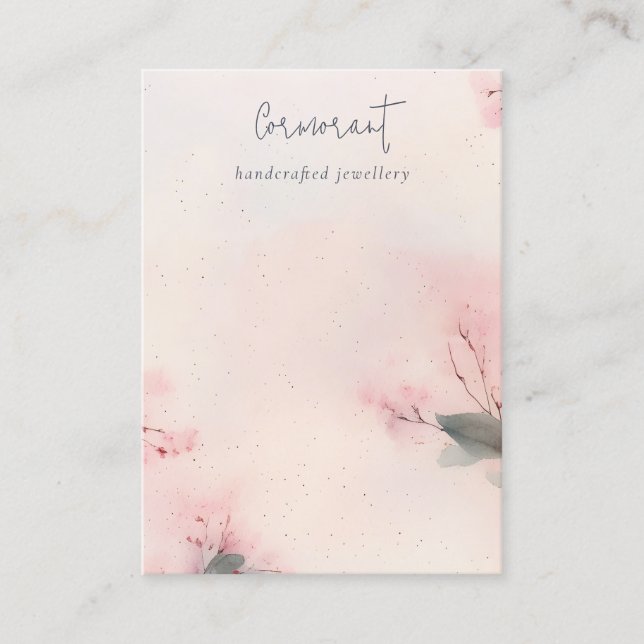 Carte De Visite Écran de bijoux en fleurs de cerise rose (Devant)