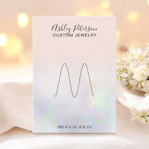 Carte De Visite Écran de bijoux en nacre rose vif