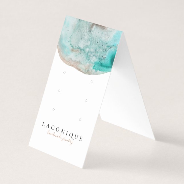 Carte De Visite Écran de bijoux | Neutre | Bleu | Aquarelle (Devant)