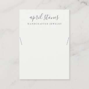 Carte De Visite Écran de collier blanc gris noir à script minimal