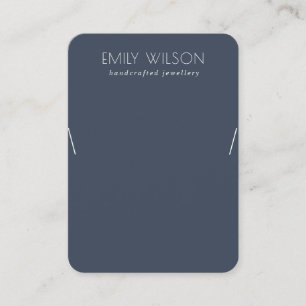 Carte De Visite Écran de collier bleu foncé bleu marine minimal