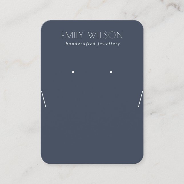 Carte De Visite Écran de collier bleu foncé simple Navy (Devant)