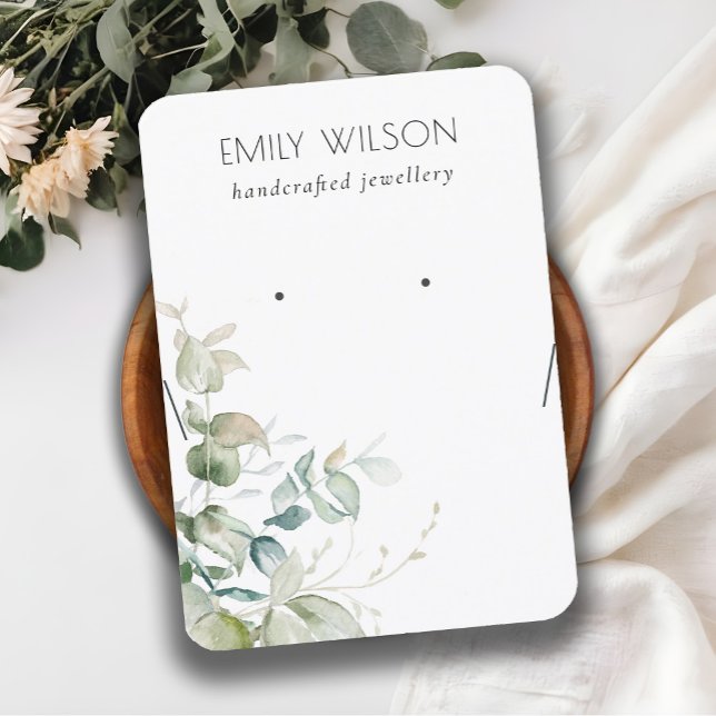 Carte De Visite Écran de collier d'oreille bleu vert feuillage (Créateur téléchargé)