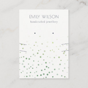 Carte De Visite Écran de collier d'oreille Confetti vert Aquarelle