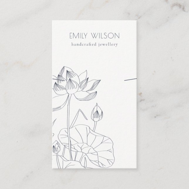Carte De Visite Écran de collier floral Nénuphar minimal (Devant)