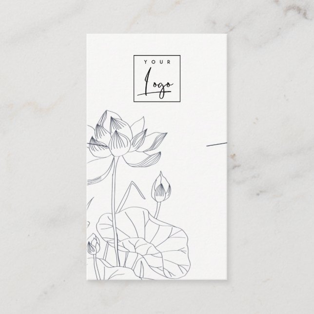 Carte De Visite Écran de collier floral Nénuphar minimal (Devant)