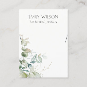 Carte De Visite Écran de collier Pastel Blue Green Foliage