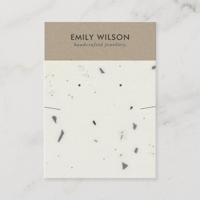 CARTE DE VISITE ÉCRAN DE RESTAURATION CHIC KRAFT TERRAZZO (Devant)