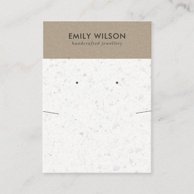 CARTE DE VISITE ÉCRAN DE RESTAURATION CHIC KRAFT TERRAZZO (Devant)