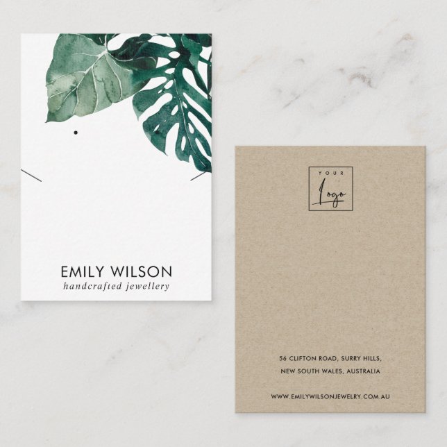 CARTE DE VISITE  ÉCRAN DE RESTAURATION DE LA FAUNE MOSTERA VERTE C (Devant / Derrière)