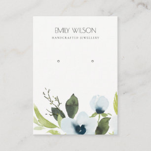 CARTE DE VISITE ÉCRAN D'EAU FLEURIE BLEU VERT PEONY