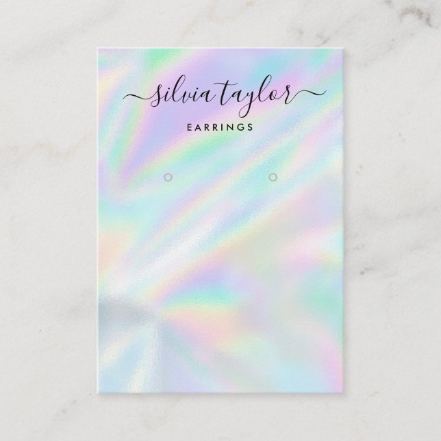 Carte De Visite Écran d'écoute de script holographique moderne (Devant)