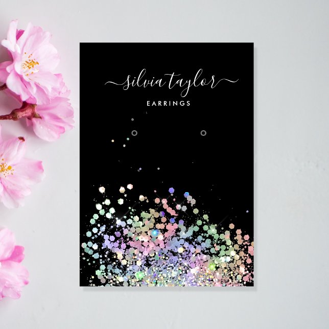 Carte De Visite Écran d'écoute de script holographique moderne (Créateur téléchargé)