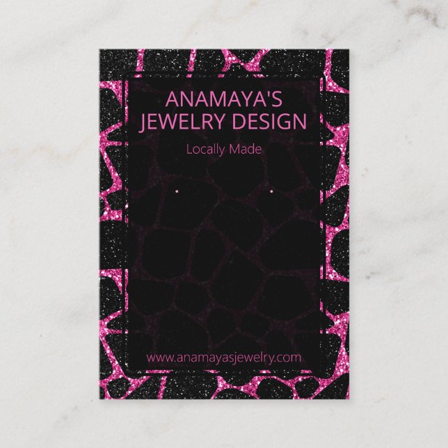 Carte De Visite Écran D'Écran Gras De Parties scintillant Rose Gla (Devant)