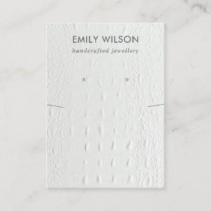 CARTE DE VISITE ÉCRAN D'ÉTIQUETAGE EN CUIR BLANC