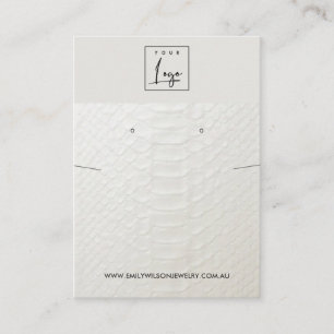 CARTE DE VISITE ÉCRAN D'ÉTIQUETAGE EN CUIR BLANC