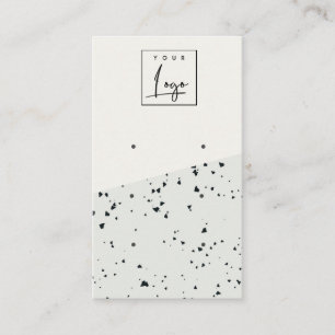 Carte De Visite Ecran d'oreille 3 étoffé gris noir Terrazzo Textur