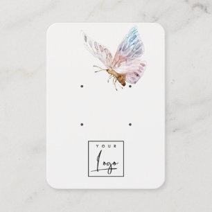 Carte De Visite Écran d'oreille à papillon Aqua Blush Dreamy 2