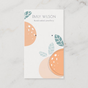 Carte De Visite Écran d'oreille Abstrait aux fruits orange mignon