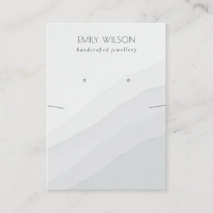 Carte De Visite Écran d'oreille Abstrait Black White Wave