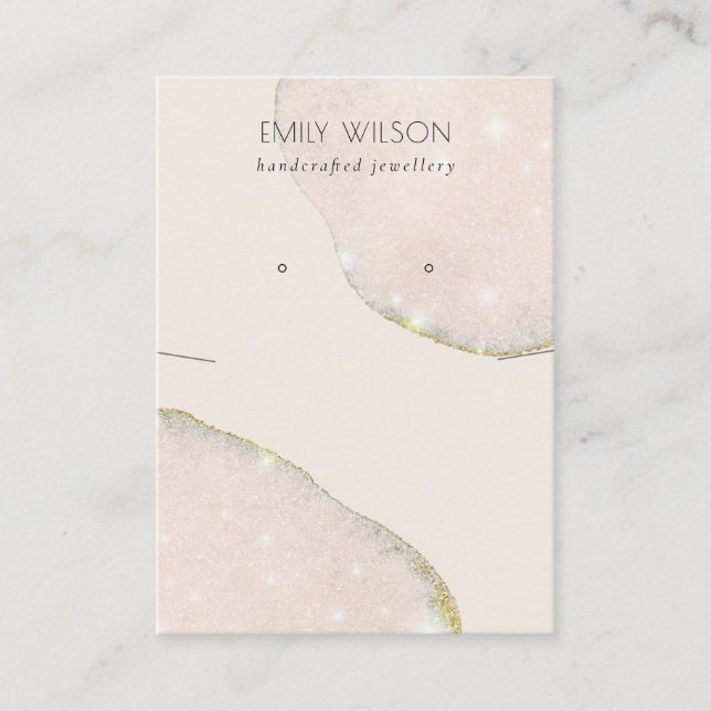 Carte De Visite Écran d'oreille Abstrait Blush Rose Gold (Devant)