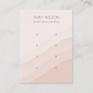 Carte De Visite Écran d'oreille Abstrait Blush Rose Waves 4 Écran