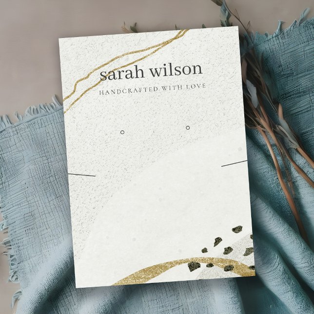 Carte De Visite Écran d'oreille Abstrait en ivoire noir (Créateur téléchargé)