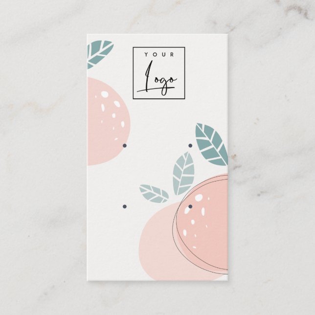Carte De Visite Écran d'oreille Abstrait Fruity Bold Cute Peach (Devant)