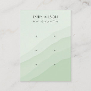 Carte De Visite Écran d'oreille Abstrait Lime Green Waves 3